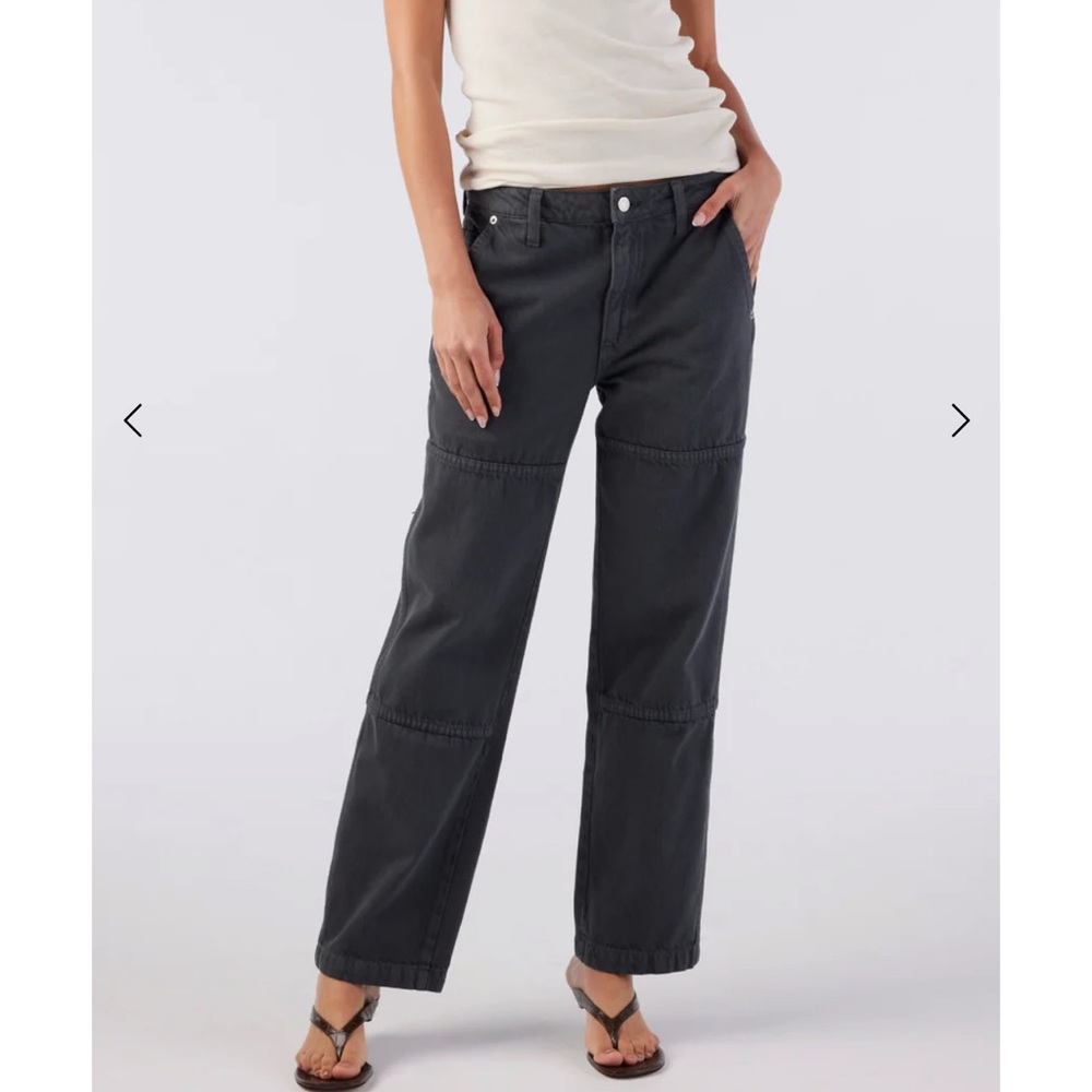 AMO cropped wide leg Jean in Pewter